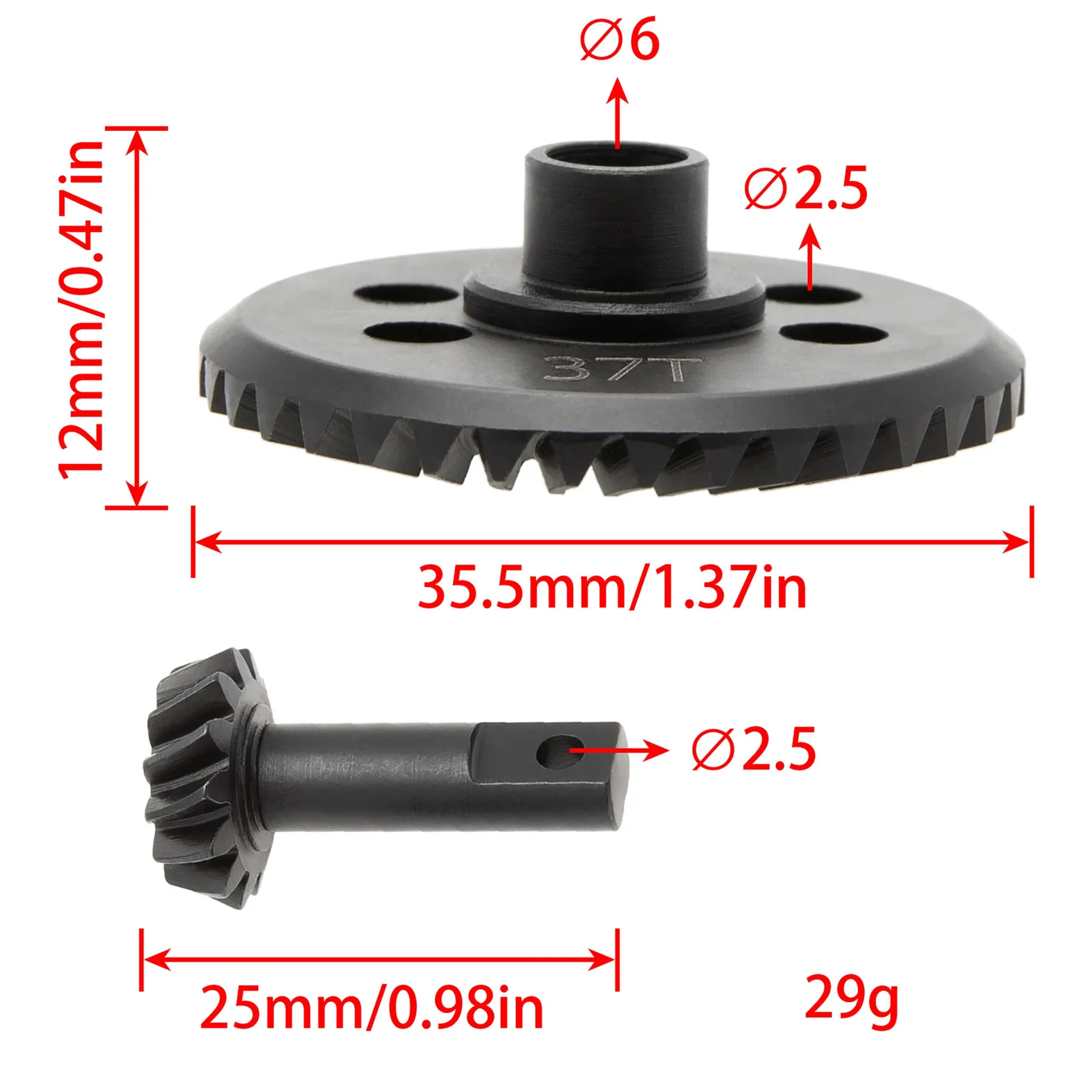 Steel Differential Ring Gear Output Gears Set 13T 37T 6882 5379 for Traxxas Slash 4x4 Stampede Rustler Hoss HQ727 Upgrade Parts