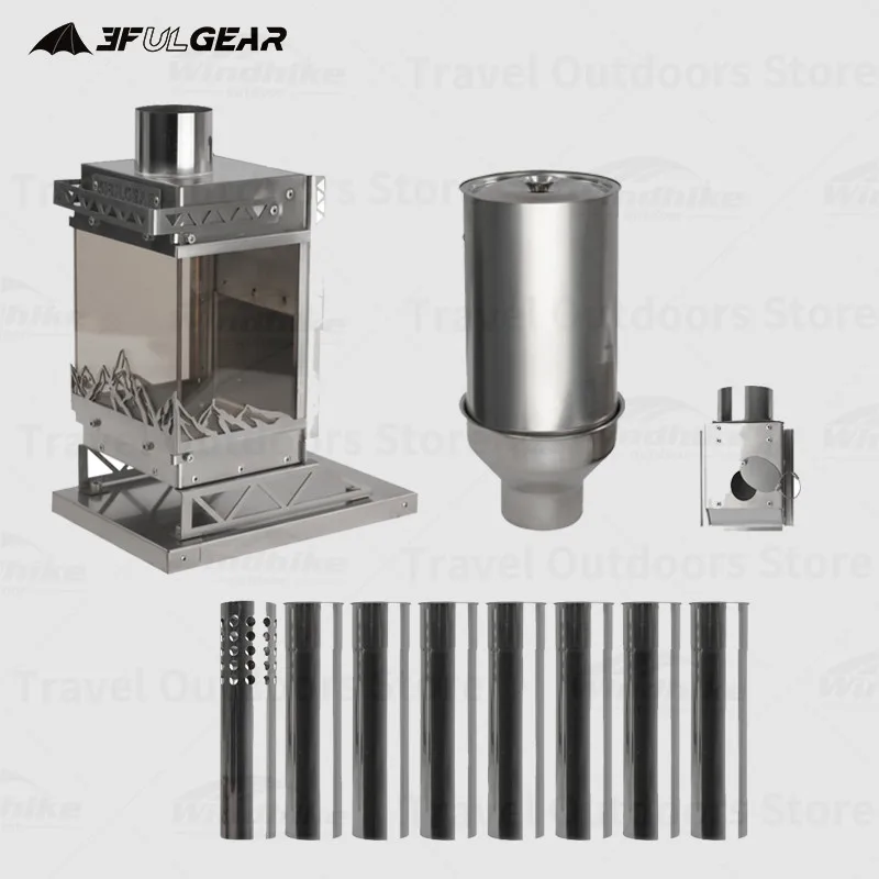 3F UL GEAR Outdoor Winter Pellet Fuel Heating Stove Fuel Bins Multifunctional Ornamental Stove Camping Tent Warm Firewood Stove