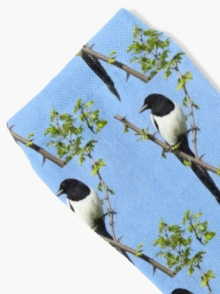 Magpie Art Photo Socks hockey hip hop designer brand Thermal man winter Men's Socks Luxury Women's