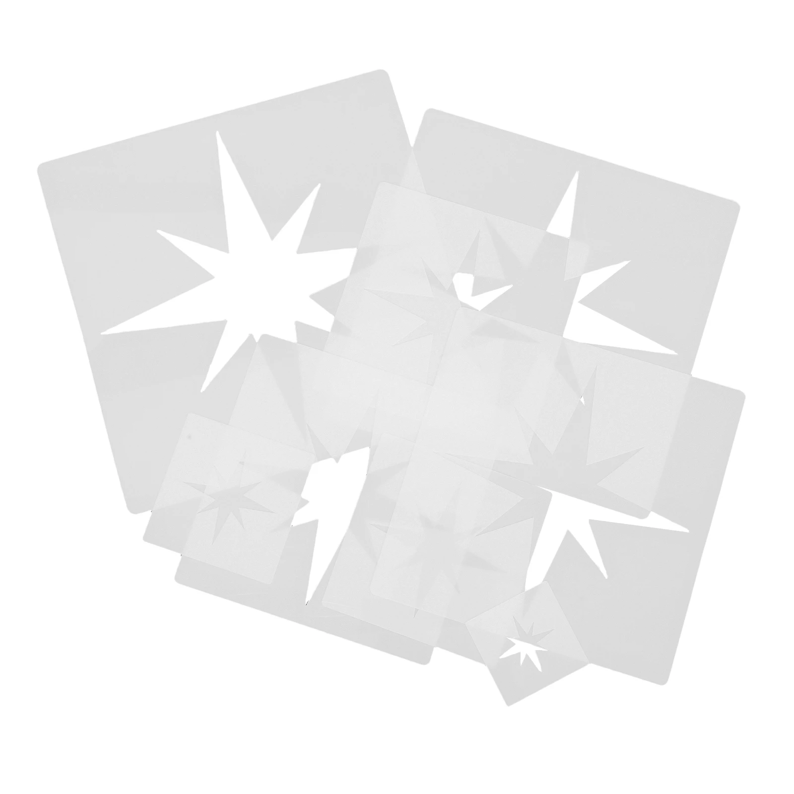 

8Pcs Star Stencil Painting Reusable Hollow Template for Wall Floor Wood Fence Crafts Decorative Painting Star Template