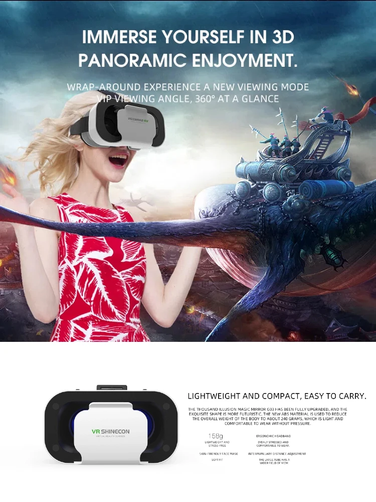3D VR Glasses Virtual Reality Viar Goggles Headset Devices Smart Helmet Lenses For Cell Phone Mobile Smartphones Viewer - Image 6