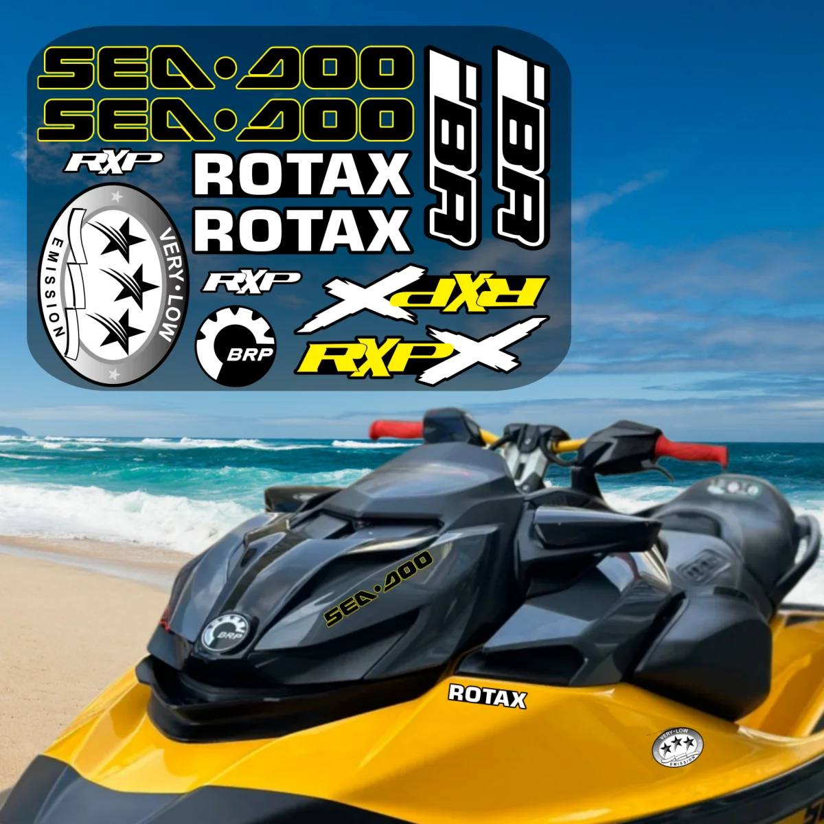 Jet Ski Stickers Ski Doo RXP300 Rxp260 Waterproof Sticker IBR ROTAX RxpX Decal for BRP Seadoo Sea-doo Boat Accessories