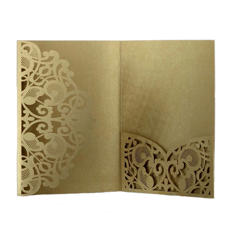 50pcs Laser Cut Wedding Invitation Card Covers Customize Favors Business Greeting RSVP Card Wedding Decoration Party Supplies