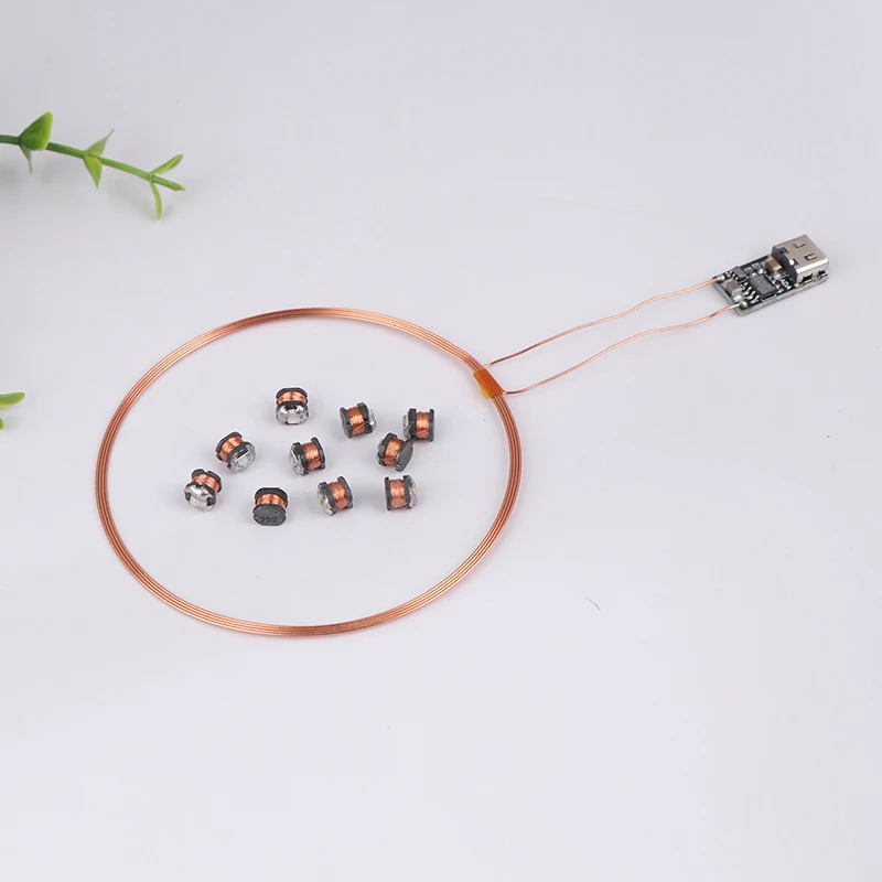 [ZY44] 5V Wireless Power Charging Module Wireless LED Coil Inductive Coil Transmitter +10pcs Receiver Lights Lighting Model Toys