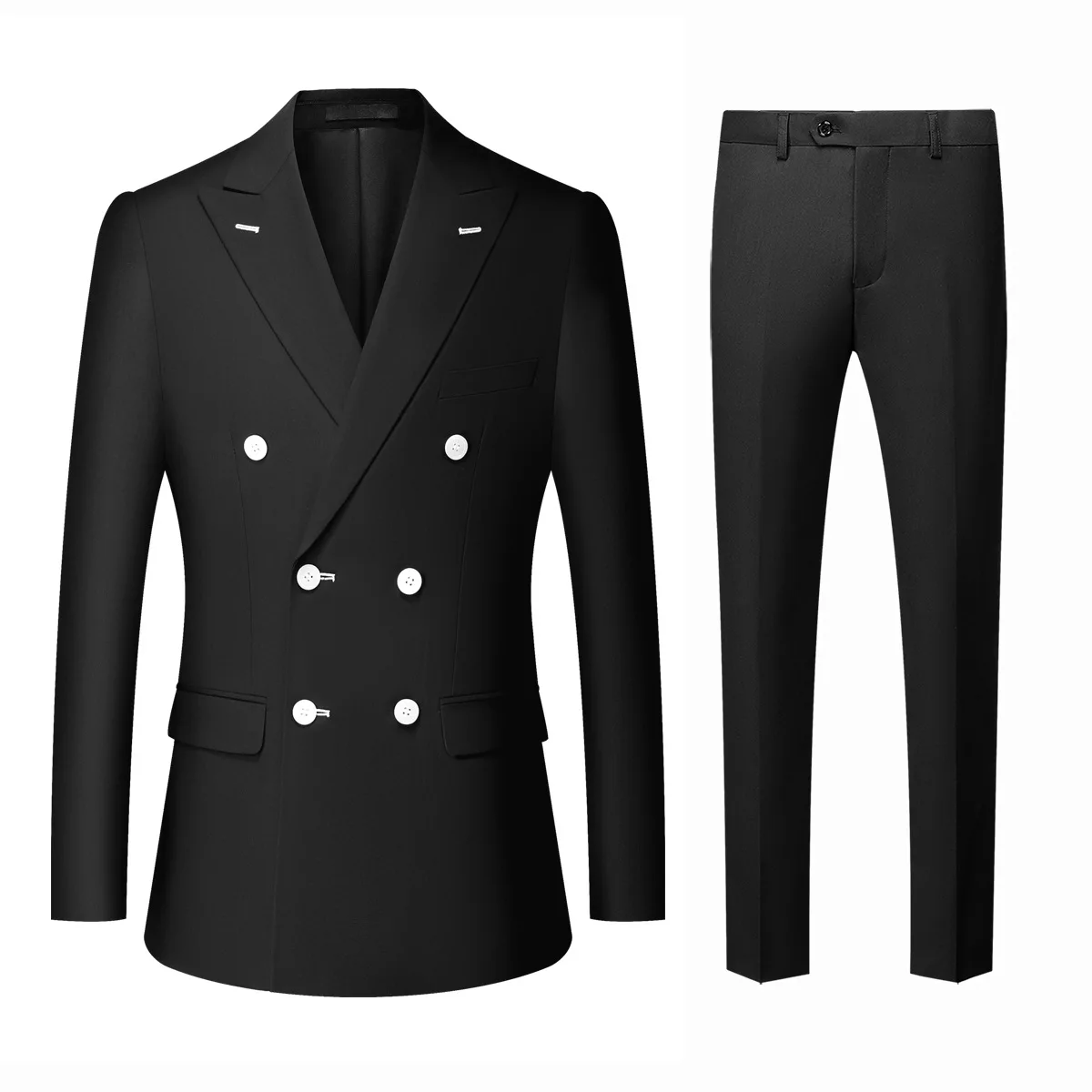 LH157 European and American men\'s suit professional business casual suit fashion slim fit double-breasted six-button suit