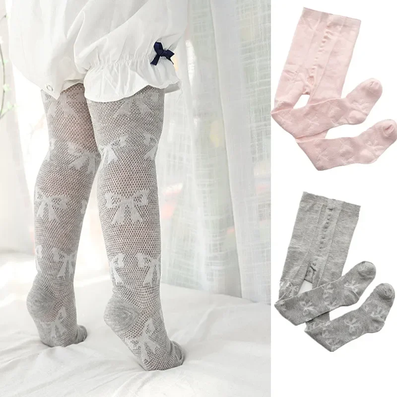 0-8Y Baby Girl Spring Summer Pantyhose Knitted Cotton Children Tights Thin Breathable Infant Toddler Stockings Kids Accessories