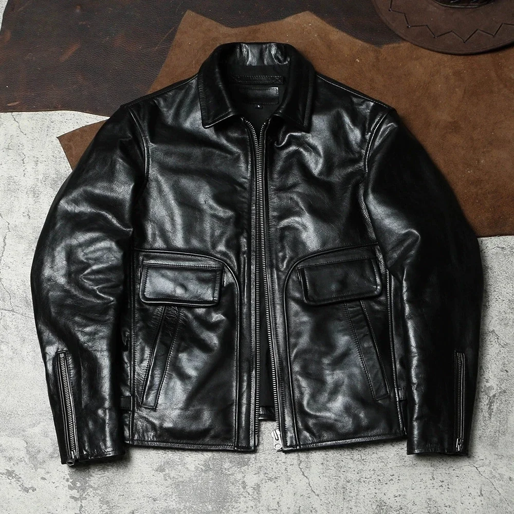 

DSH991 Asian Size Super Top Quality Heavy Genuine Japan Teacore Horse Leather Slim Classic Horsehide Stylish Rider Jacket