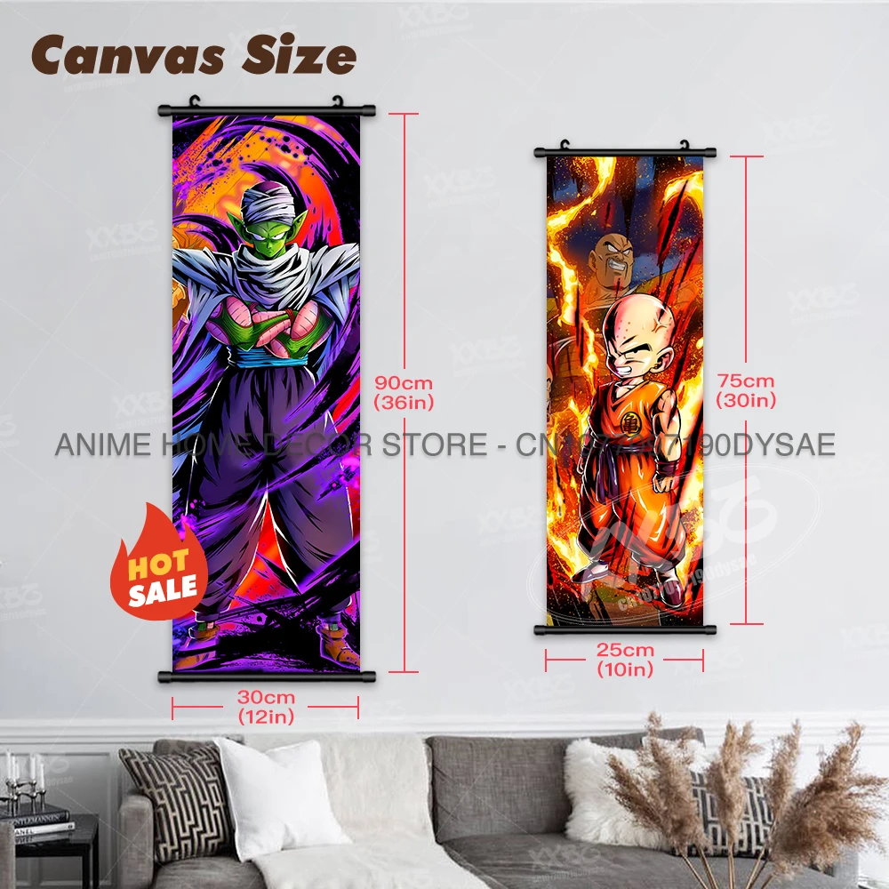 Dragon Ball Poster Recoome Anime Bilder Captain Ginyu Scrolls Gemälde Majin Buu Wandkunst Gotenks Home Decor Goku Tapete – Detail 4