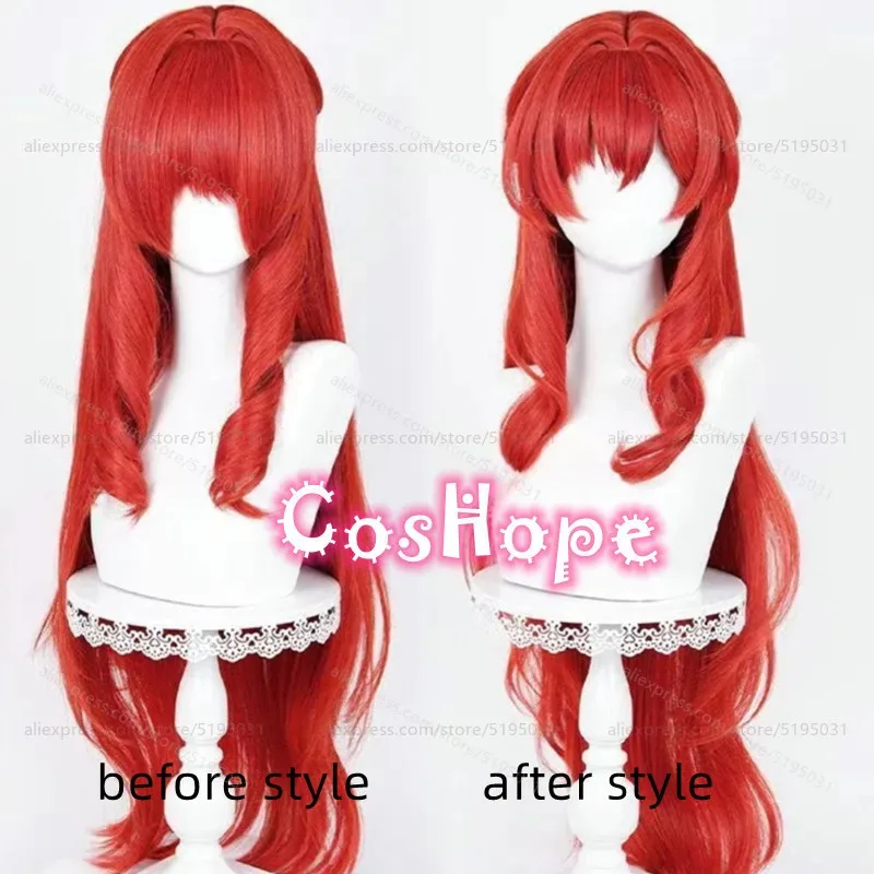 

HSR Tribios Cosplay Wig 98cm Long Warm Red Wig Cosplay Anime Cosplay Wigs Heat Resistant Synthetic Wigs