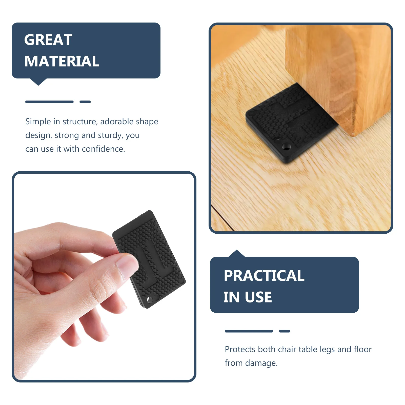 

20pcs Black Plastic Furniture Spacers Shims for Desk Chair Table Leveling Adjustable Bookshelf Floor Protector