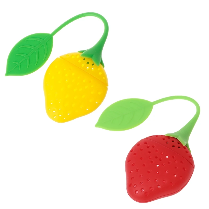 Silicone Strawberry Tea Leaf Strainer Herbal Infuser Filter Diffuser Dropshipping