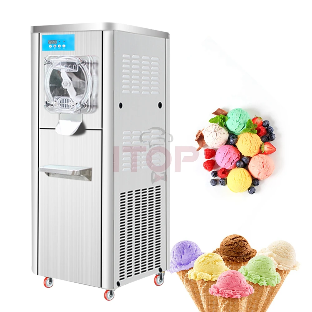 Máquina de helado vertical comercial: máquina automática de helado duro de 1300 W, alta capacidad 8-10 l/h con diseño de acero inoxidable)