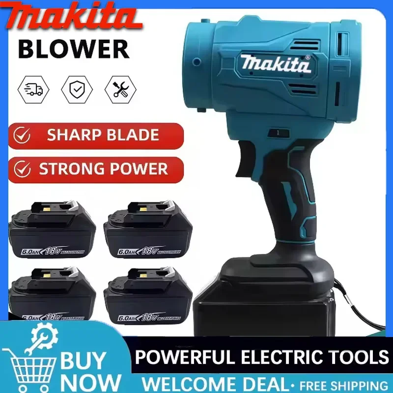 

Высокоскоростная бесщеточная электрическая воздуходувка Makita, 6-скоростной турбовентилятор, 130000 об/мин, мощный беспроводной пылеудалитель