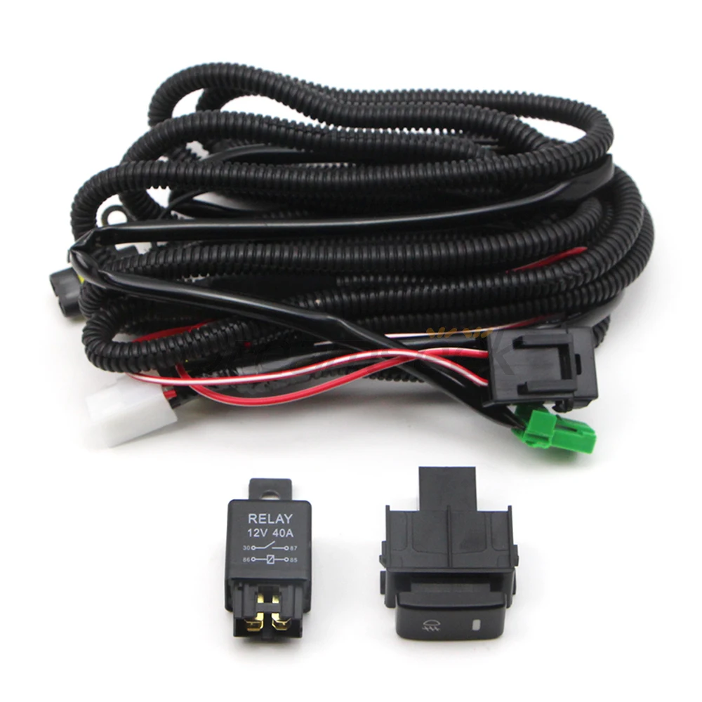 H8 H9 H11 LED Fog Light Wiring Harness Relay Switch ON/Off for Nissan Armada Frontier Altima DRL Indicator Socket Wire Connector