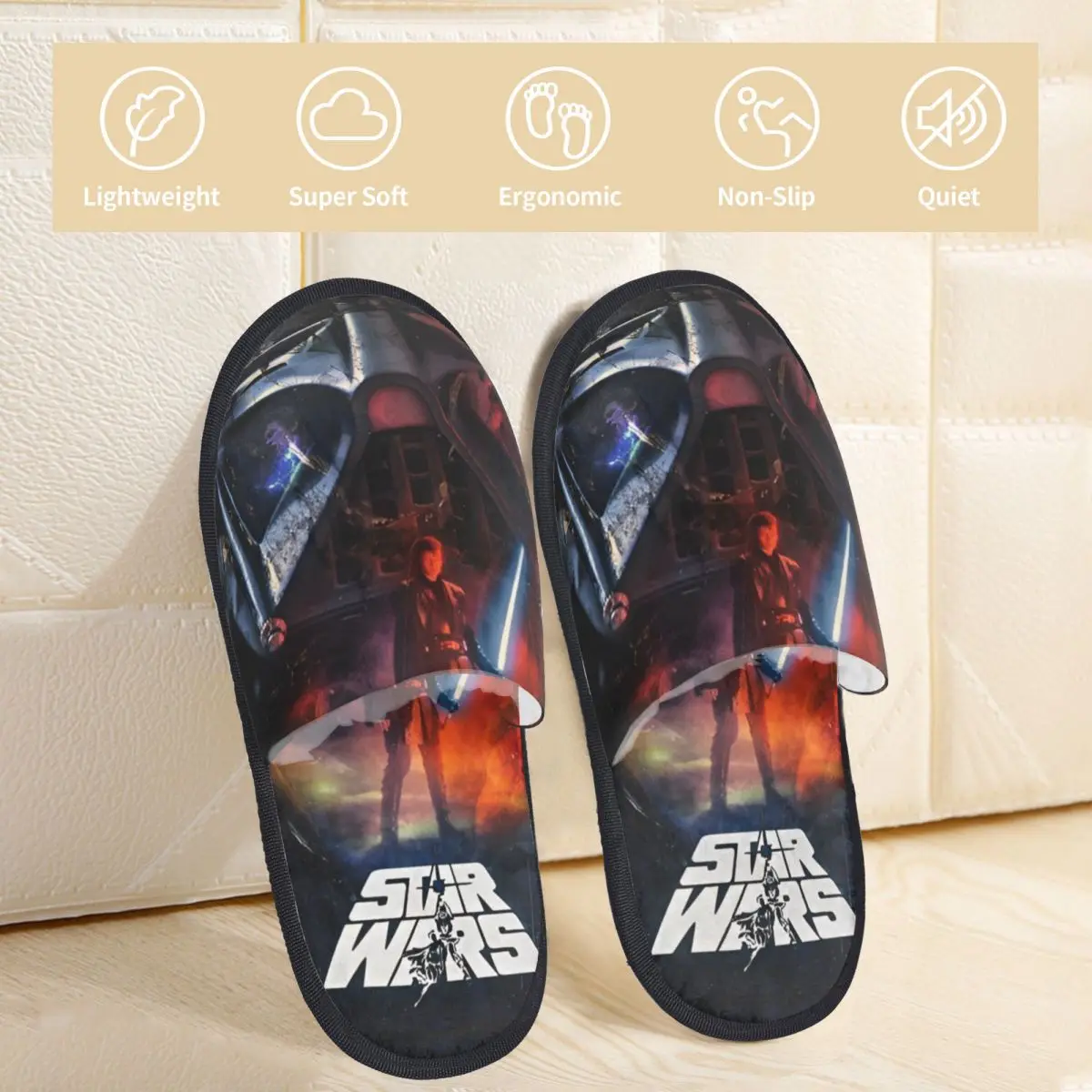 Star Wars Indoor Slippers with Memory Foam Slipper Gift for Women Men House Shoes with Anti-Skid Sole