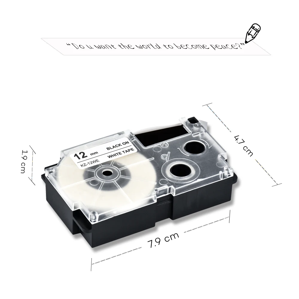 18mm XR-18WE Label For CASIO XR-18X XR-18YW XR-18RD XR-18BU XR-18GD Label Cartridges For CASIO KL-130 KL-120 KL-430 Label Maker