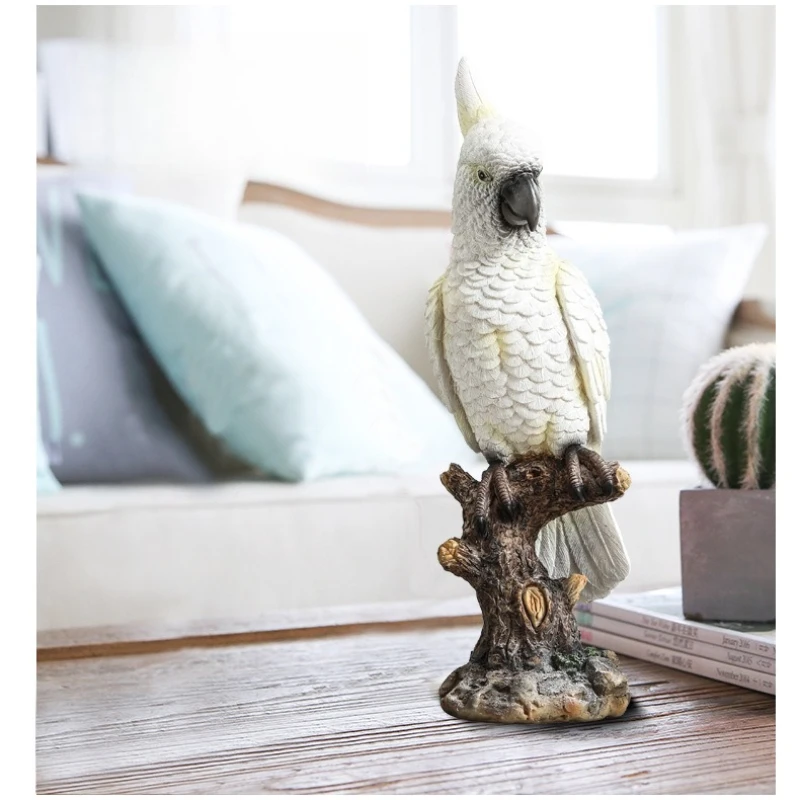 

1Pcs Simulation Animal Parrot, Resin Bird Statue Decoration Home Living Room TV Cabinet Balcony Garden Decoration Crafts