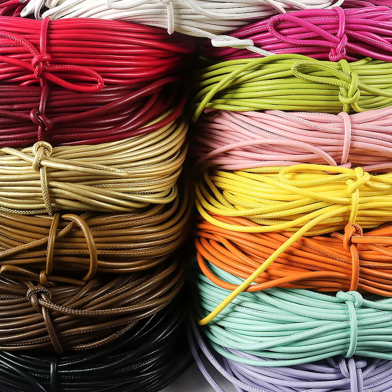 Leder PU Schnur bunt 5 mm 2 Meter für DIY Halsketten