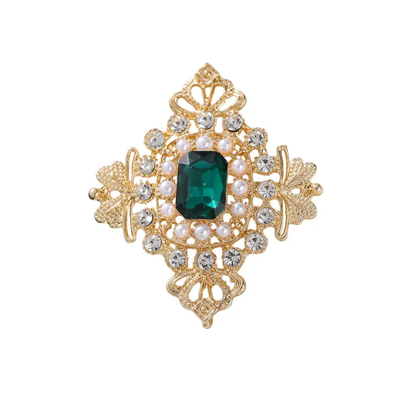 women retro pearl gemstone brooch, fashion clothing pin suit accessories