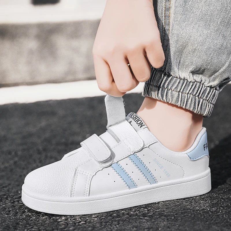 New Size 26~37 Sneakers For Baby Boys Girls Casual Toddler Students Shoes White Children\'s Kids Sport Running Skateboard Leather