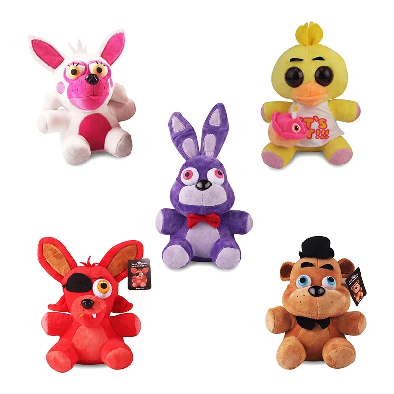 5 Pcs Set 18cm Cartoon Animal Plush Toys Soft Stuffed Collectible Display Gift for Kids And Collectors