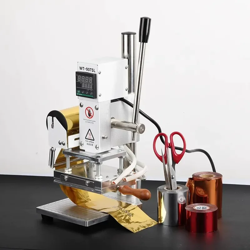 for WTONG WT-90TSL Small Manual DIY Movable Type Copper Mold Hot Stamping Machine for Logo Trademark on Leather PU Paper