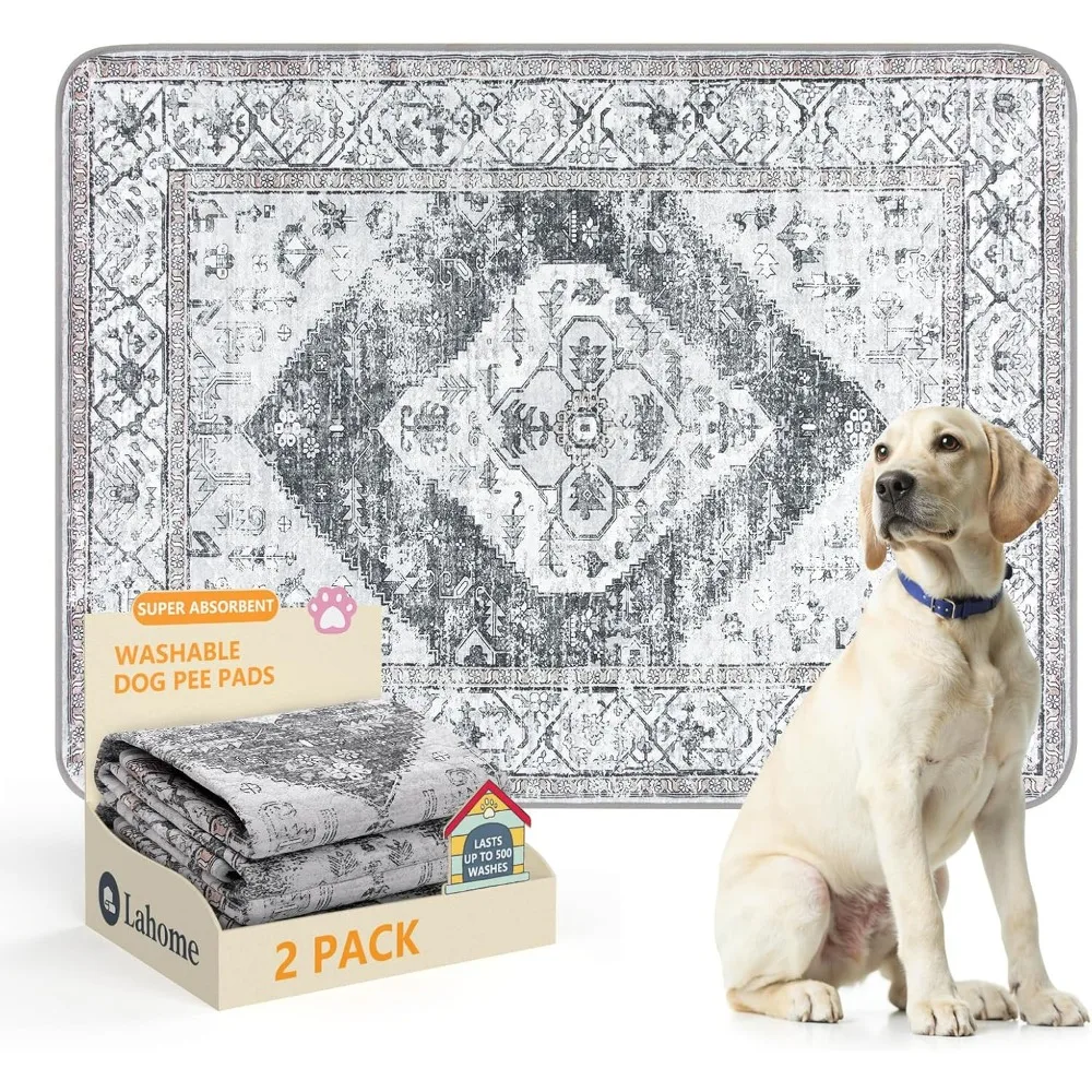 

Reusable Washable Puppy Pads Super Absorbent Waterproof Dog Training Mats for Potty Crate Floor Leakproof Non Slip Gray 36x48