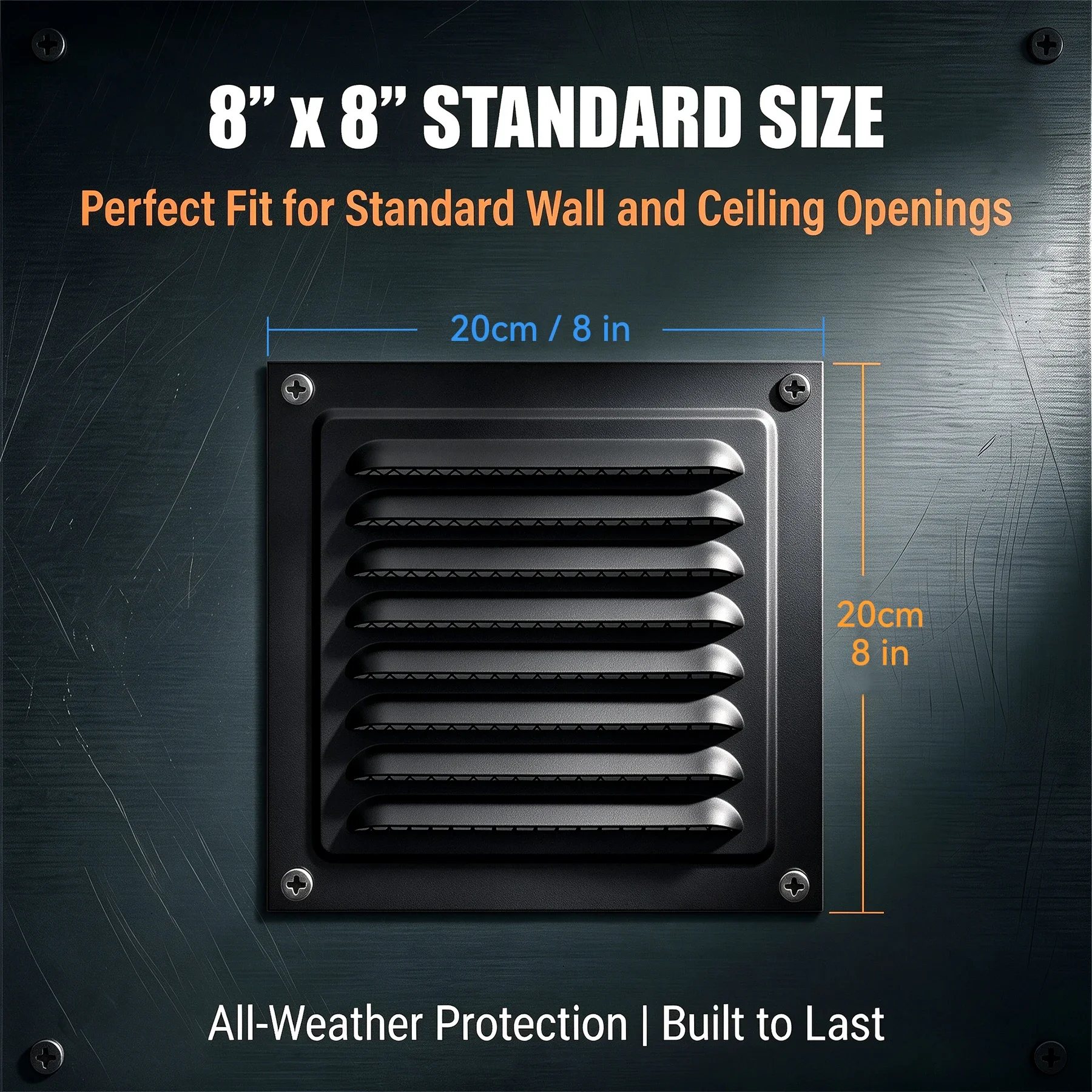 Aluminum Alloy Air Vent Grille Square Louver Ventilation Cover With Insect Screen Waterproof Wall Exhaust For Attic Garage