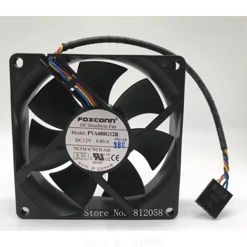 

New Cooler Fan for FOXCONN 8025 PVA080G12R 12V 0.80A 79CFM 9CWCH-A00 Server Fan 80 * 80 * 25MM