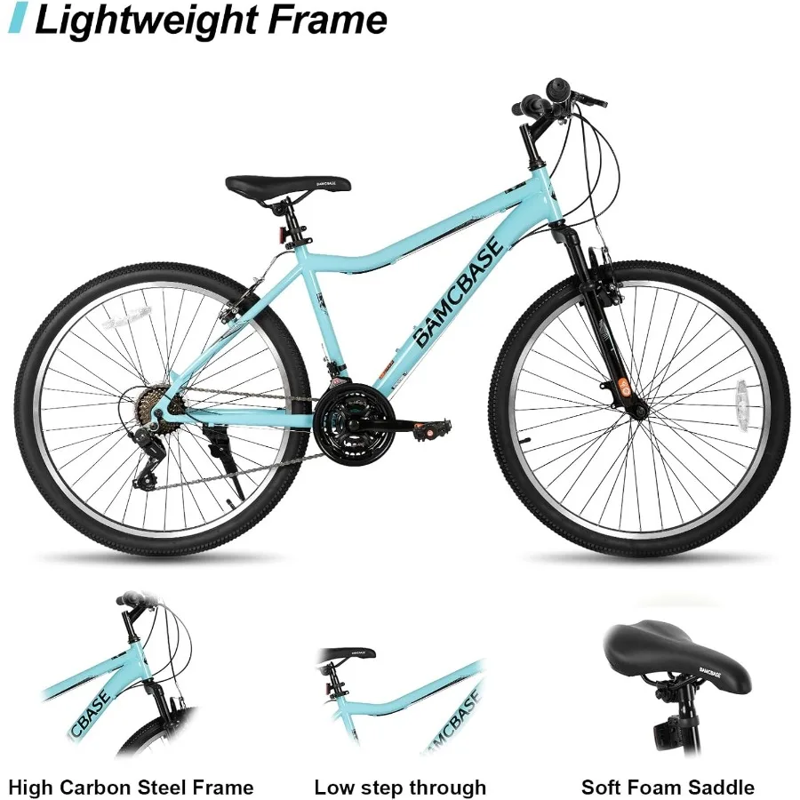 دراجة جبلية Hiland للبالغين مقاس 26 بوصة للرجال والنساء مع دراجة جبلية بإطار فولاذي عالي الكربون 21 سرعة مصممة للطرق الوعرة #2