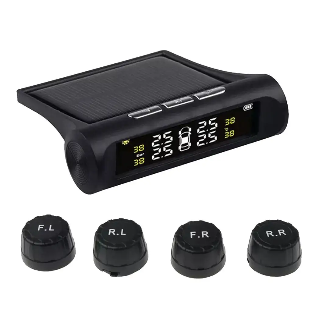 Magideal RV Car TPMS Sistema de monitoramento de alarme de pressão dos pneus movido a energia solar externo