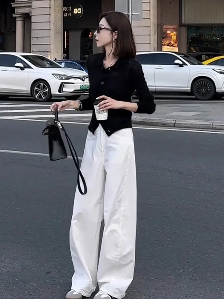 Cárdigan abierto largo de punto cómodo, Color puro, diseño de un solo botón, Top moderno para ir al trabajo, primavera 2021, Sle coreano