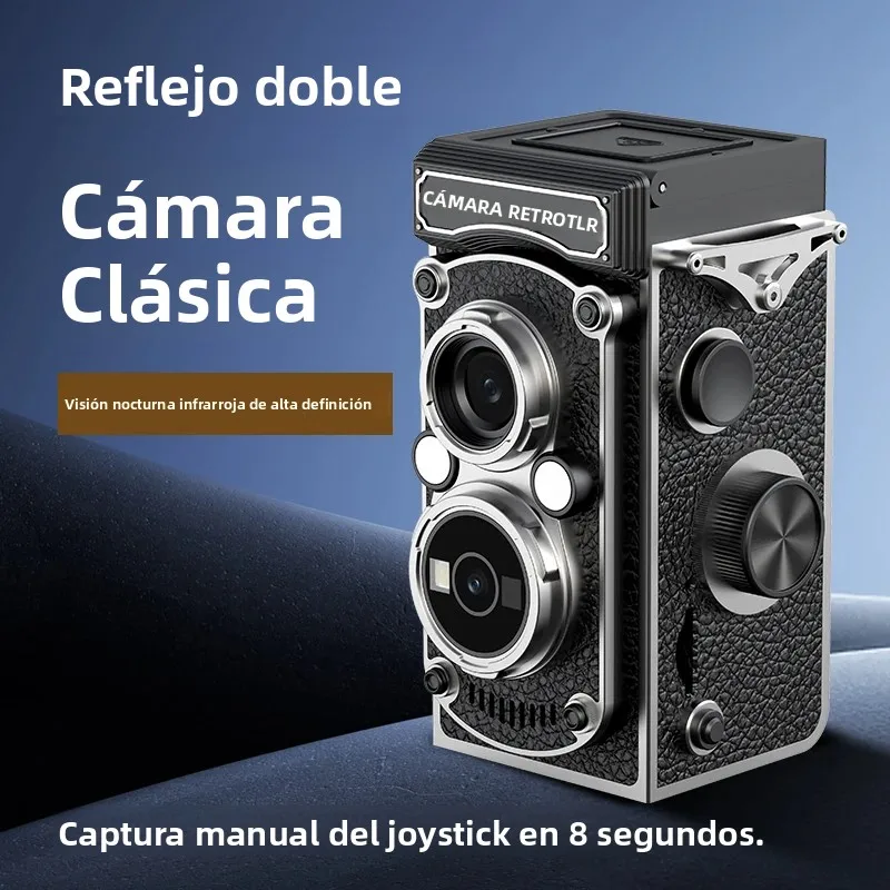 Cámara Retro con diseño de lente Dual, función de visión nocturna infrarroja, operación de Joystick Manual, Mini cámara HD, cámara nostálgica portátil