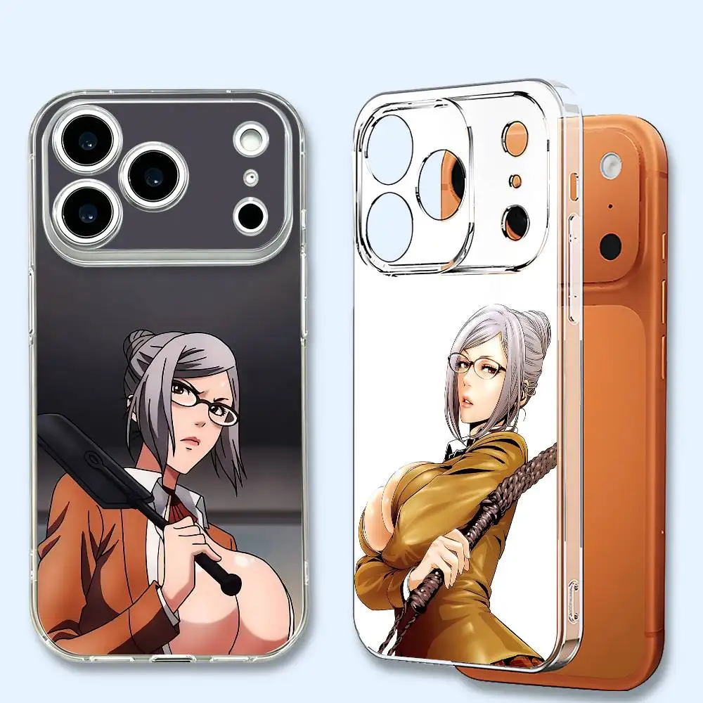 Funda de Teléfono TPU Ultra Transparente y Suave M-Meiko S-Shiraki P-PrisonS para iPhone 11 12 17 14 15 17 Pro Max, Carcasa Trasera Anti-Amarillamiento