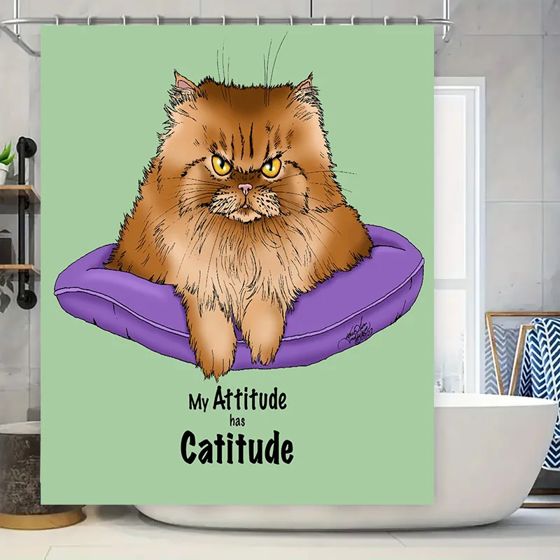 

Занавеска для душа с милым котом, забавный декор, тканевый принт премиум-класса, идеально подходит для аксессуаров для ванной комнаты, 36x72 дюйма, фиолетовая подушка $14,9