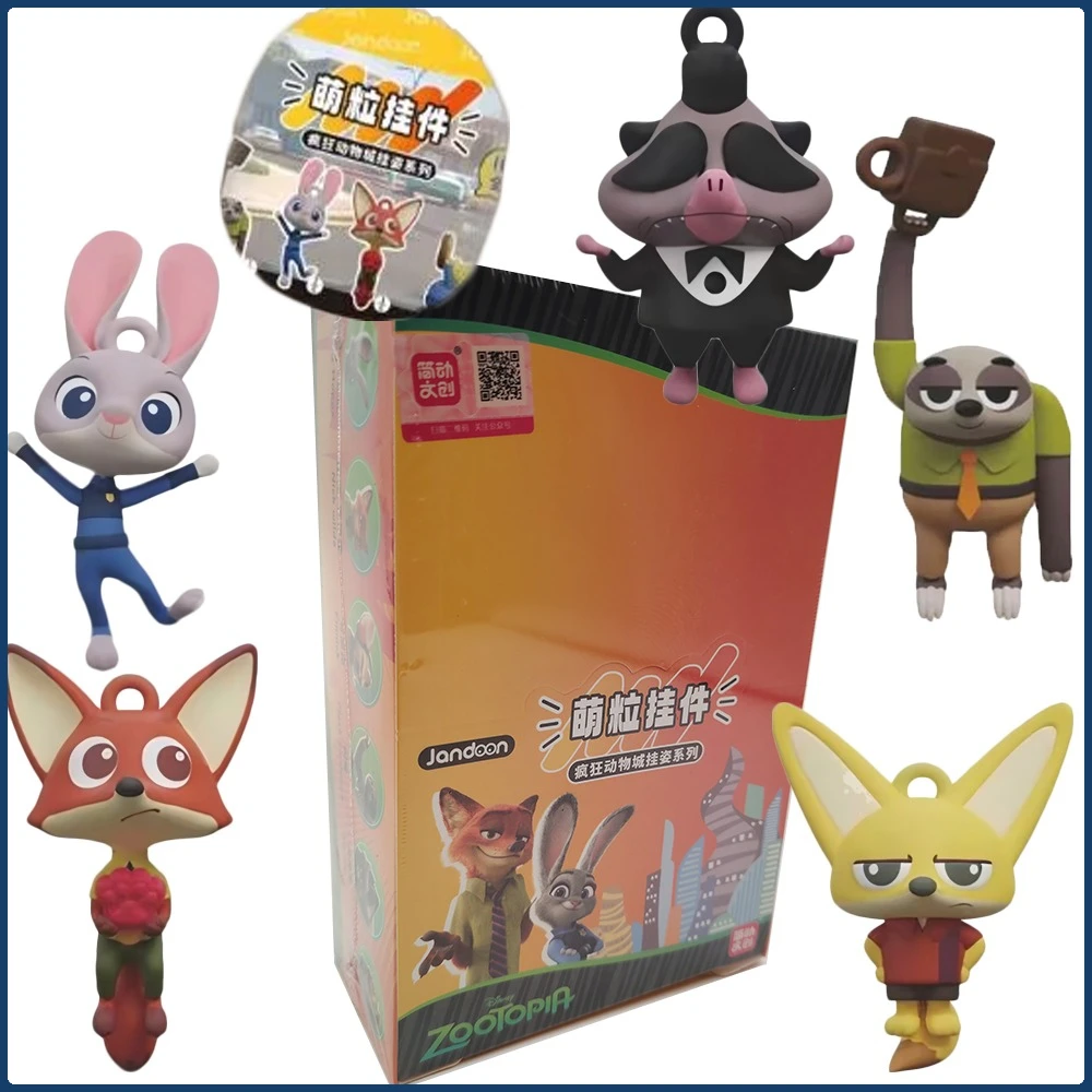 Jandoon الأصلي Zootopia صندوق أعمى لطيف مفاجأة جمع أرقام لعبة مجسمة على ظهره اكسسوارات الديكور هدايا عيد الميلاد للأطفال