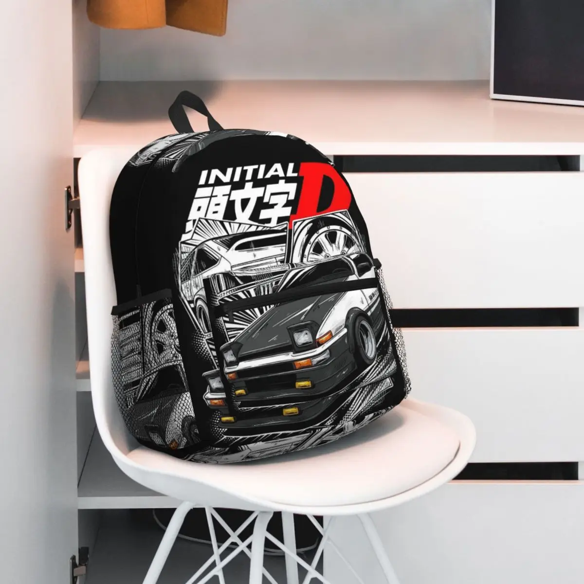 DM RX-7 Drift Initial D Anime (4) Backpack Student BookBag Children School Bag Computer Shoulder Bags for Boys Girls