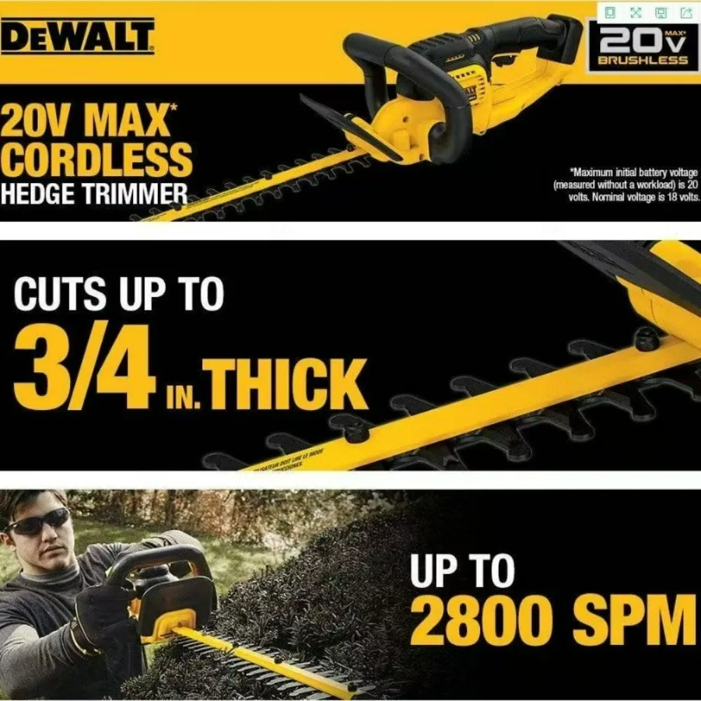 

DeWALT DCMHT564N - XJ 18V XR 55cm Cordless Hedge Trimmer - Precise Pruning, Lightweight and Convenient Quality Choice