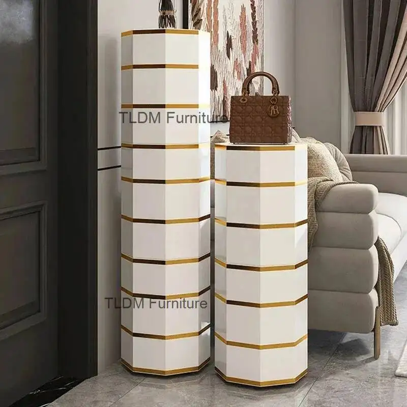 خزائن الأحذية الدوارة الأمريكية أثاث غرفة المعيشة رفوف الأحذية متعددة الوظائف مدخل المنزل منظم الأحذية المستديرة الضيقة للغاية #1