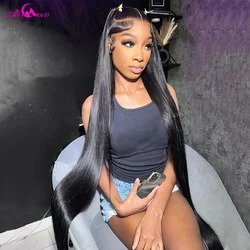 Ali Coco 36 38 Inch 250 Density Straight Hair Wig For Women 13x4 13x6 Transparent Lace Front Human Hair Wigs Pre Plucked