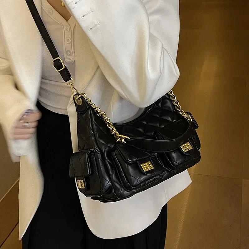 

Women's Crossbody Bag Convertible Vintage Hobo Tote with Spacious Underarm Design Luxury Retro Niche Shoulder Purse