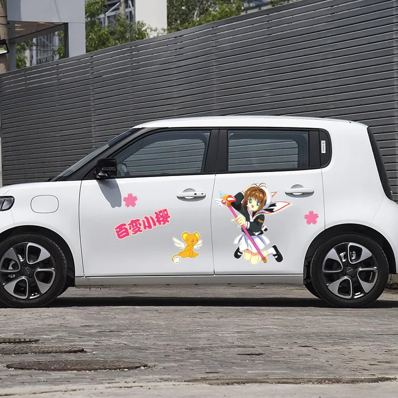 Kinomoto Sakura Kerberos Popular Anime Two-dimensional Peripheral Car Stickers Large Color Kawaii Cartoon Car Body Stickers