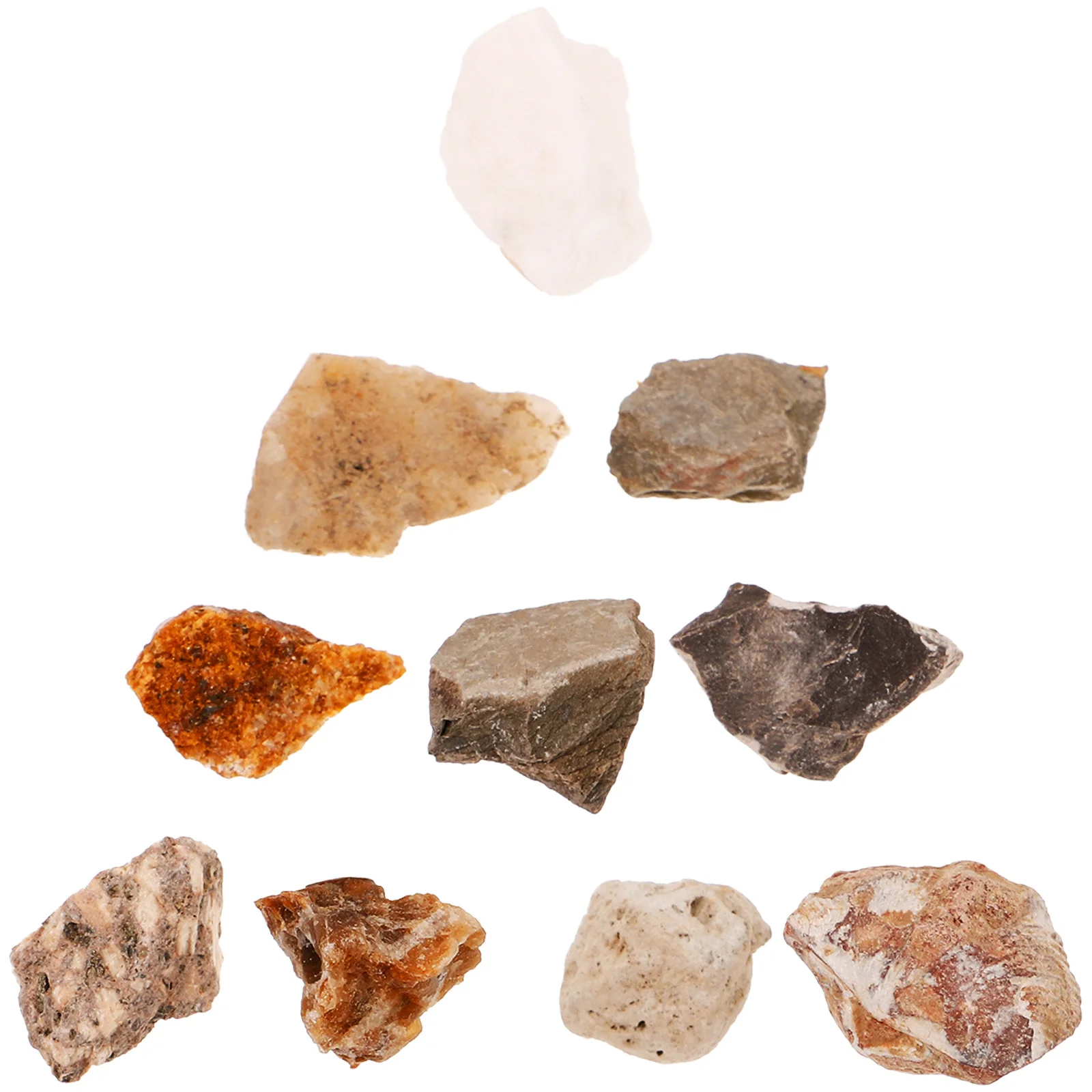 

10Pcs Natural Stone Mineral Rock Specimen Irregular Decor Desktop Ornament Rock Collection for Teaching Display