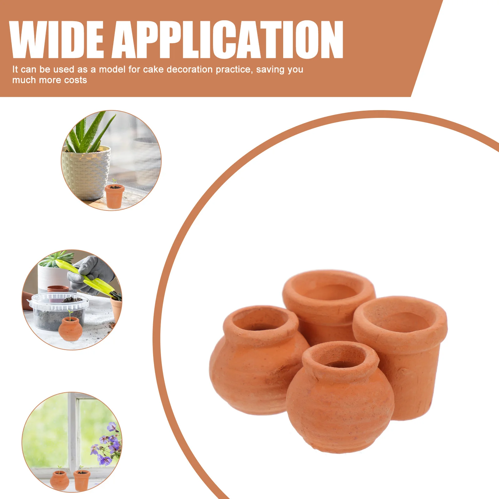 

4pcs Mini Ceramic Planter Durable Lightweight Grow Pots For Plants Indoor Outdoor Garden Nursery Flower Pot Container Succulent