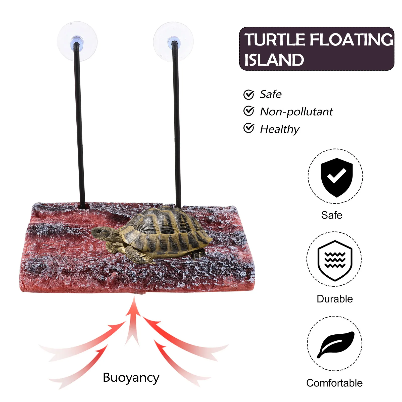 Simulation Bark Tortoise Platform Floating Fish Tank Ornament Turtle Bask Terrace Aquarium Decor Pet Platform Tortoise Terrace
