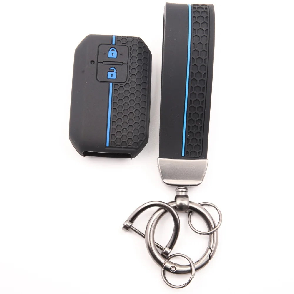 Silicone Key Case Cover For Suzuki Swift 2017 2018 Keyless Fob Shell Skin Keyring Key Chain Holder Protector - view 3