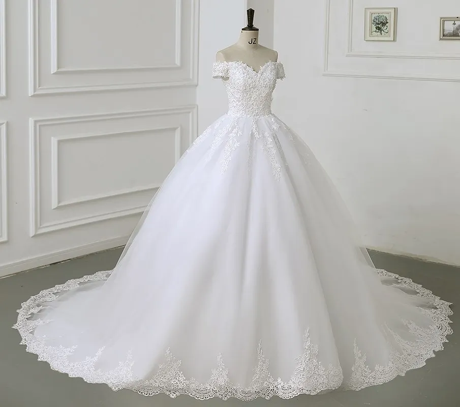 Neu von der Schulter Perlen Brautkleid Ballkleid Perlen Brautkleid für Brautkleider Ehe Kunden gemacht