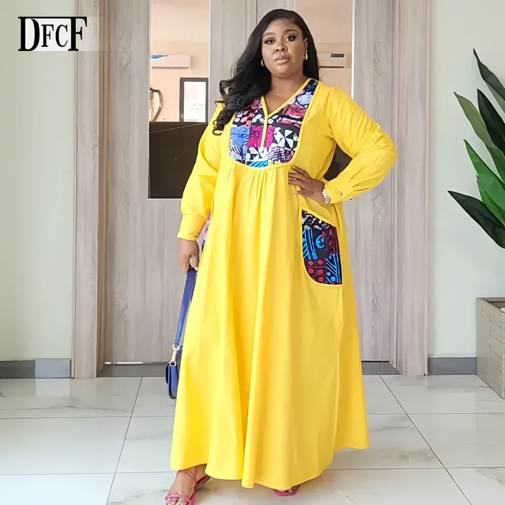 

African Dress for Women 2024 montage Design Robe Abaya Kaftan Boubou Africa Ankara Dashiki Traditional Clothing Plus Size dress