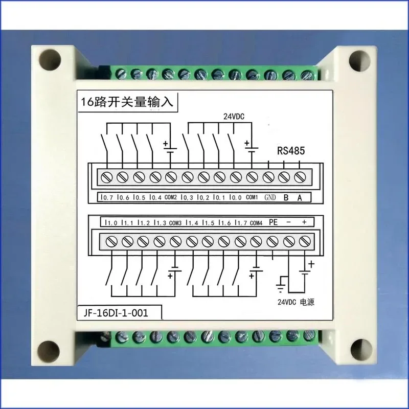 16-channel Switch Input (photoelectric Isolation) Isolated 485 MODBUS Protocol Support Common Anode and Common Cathode