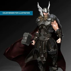 1/24 Ratio Full Height 110mm Vikings Style God Thor Resin Soldier Miniature Model Kit Unassembled Unpainted Statue  DIY Toy